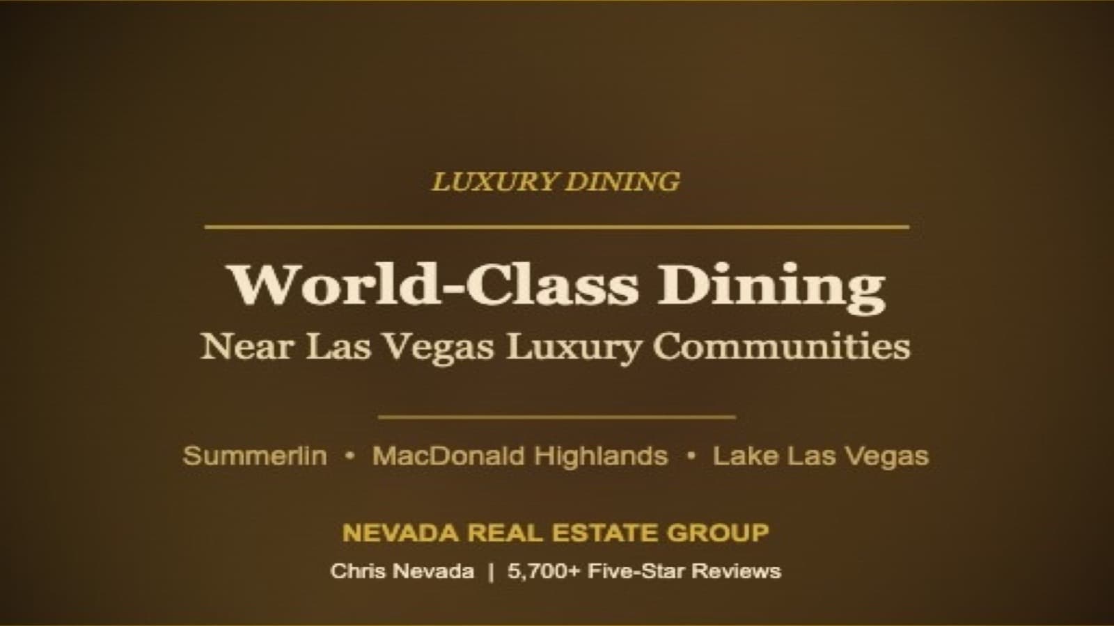 World-Class Dining Near Las Vegas Luxury Communities