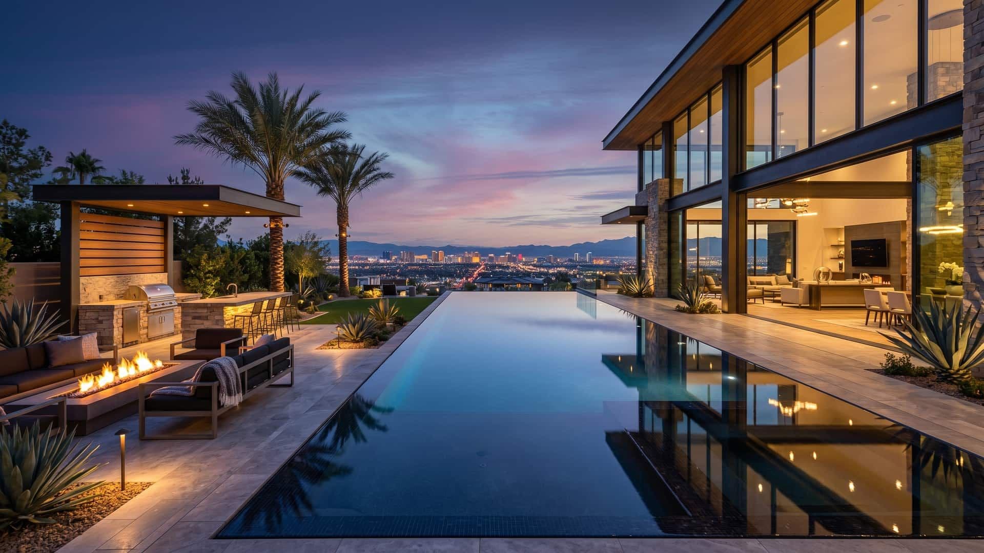 Las Vegas valley showing both Summerlin west side and Henderson southeast side