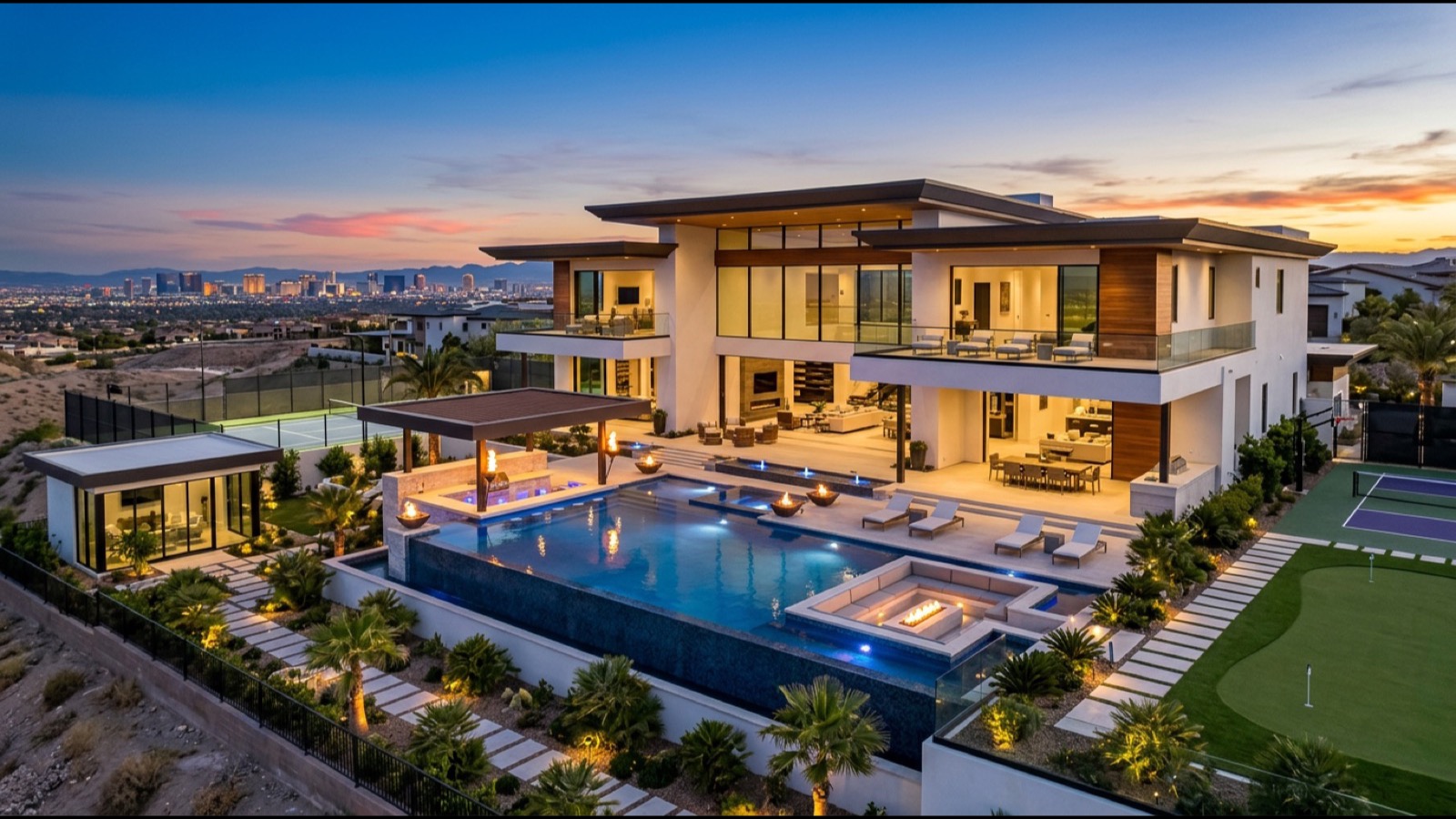 The Summit Club Las Vegas custom estate in Summerlin with Red Rock Canyon backdrop